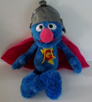 Sesame Street Plush 16 " Talking Grover With Cape Very Good 2010