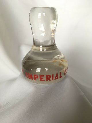 Vintage Imperial Color Chemical & Paper Corp Advertising Glass Paperweight Red