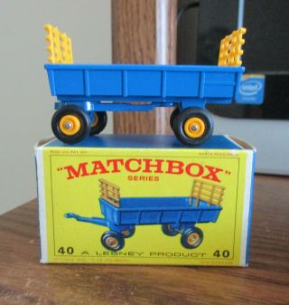 Vintage Lesney Matchbox Hay Trailer 40 In The Box.