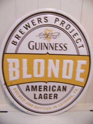 Guinness Blonde American Lager Tin Sign Never Displayed