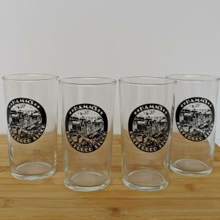 Hamm’s Preferred Stock Vintage Beer Glass (set Of 4) Height 4 7/8 " No Chips.  Vgc