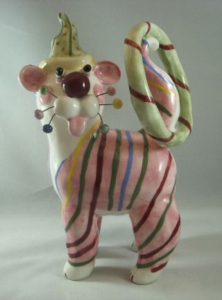 Annaco Creations Retired Whimsiclay Cat Clown Hoop By Amy Lacombe 24269 Nib