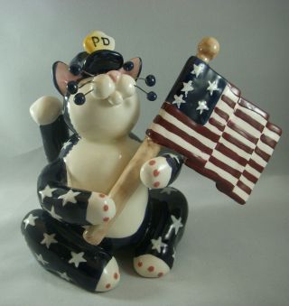 Annaco Creations Limited Ed Whimsiclay Cat Policeman By Amy Lacombe 21041 Nib