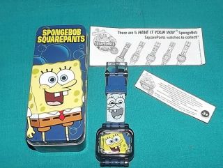 Spongebob Squarepants Burger King 2004 Watch With Case And Papers