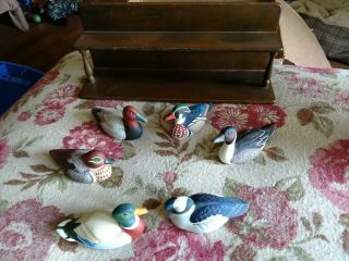 1984 COMPLETE SET OF SIX AVON COLLECTOR DUCK SERIES WITH SHELF SCULPTURES 2