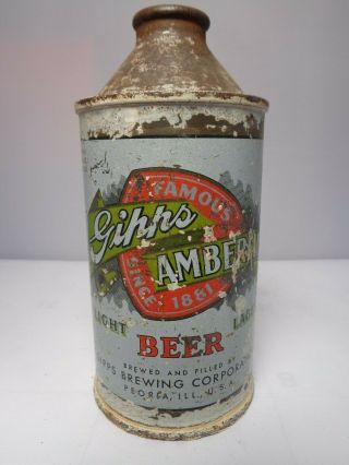 Gipps Amber Light Lager Irtp Cone Top Beer Can 164 - 30 Peoria,  Illinois