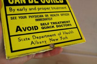 SYPHILIS CAN BE CURED ALBANY YORK PORCELAIN METAL SIGN DOCTOR STD CONDOM GAS 4