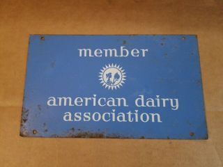 Vintage American Dairy Association Member Tin Sign 1950 