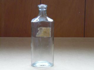 Antique WT Co Druggist Clear Glass Medicine Bottle Paper Label 2