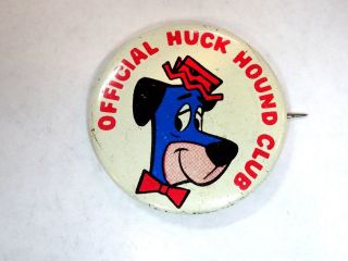 Vintage Hanna Barbera Huckleberry Huck Hound Club 1 1/2 " Metal Pinback 1960