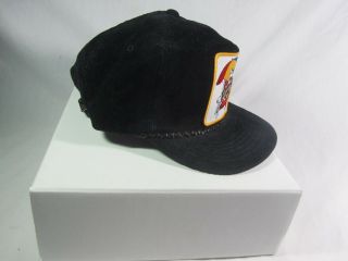 Vtg Bud Light Spud McKenzie Patch Baseball Hat Cap Amapro Black Corduroy 1980s 5