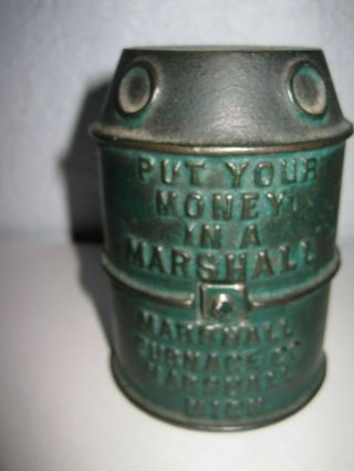 Vintage Cast Iron Marshall Furnace Advertising Bank 1930 