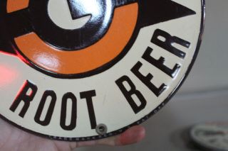 A&W ROOT BEER PORCELAIN METAL SIGN DRIVE IN DINER CAR HOP GAS OIL 50S BARGS DADS 4
