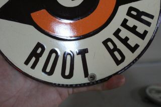 A&W ROOT BEER PORCELAIN METAL SIGN DRIVE IN DINER CAR HOP GAS OIL 50S BARGS DADS 6