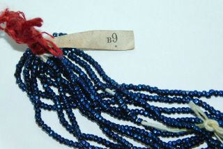 Antique French Blue Cut Steel Seed Bead Partial Hank,  Faceted