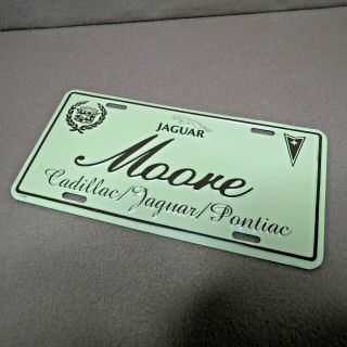 Long Gone " Moore Cadillac - Jaguar - Pontiac " Dealership Booster Plate: Rare