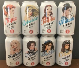 8 Collectible Archibald 355ml Empty Beer Can Graphic Pin Up Girl Canada