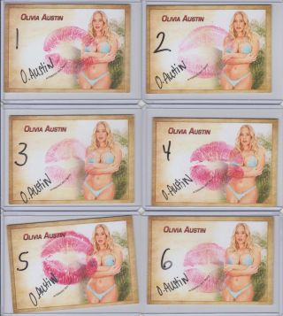 Olivia Austin Adult Film Star Signed & Kissed Trading Card 2 Hustler Brazzers