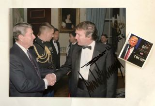 Donald Trump & Ron Regan 8 1/2 " X11 On Card Stock.  Photo Portrait Picture,  Decal