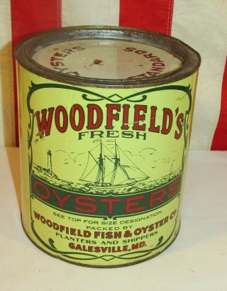 Woodfield ' s Fresh Oysters Gallon Can - Woodfield Fish & Oyster Co Galesville,  MD 3