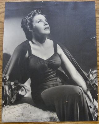 Vintage 1930s - 40s Martha Raye Large Format Autographed Photo - Dw