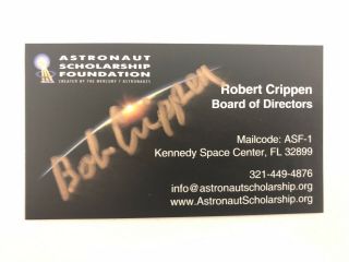 Robert Bob Crippen Nasa Astronaut Signed Business Card Autographed Autograph