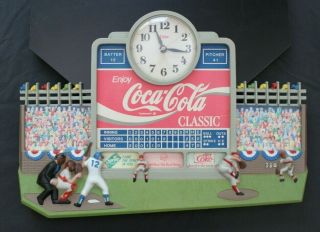Vintage Coca Cola Clock Baseball Stadium Coke Classic Sprite Sign Soda