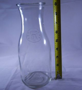 Vintage Glass Bicentennial 1776 - 1976 Liberty Bell Milk Wine Carafe Bottle Quart