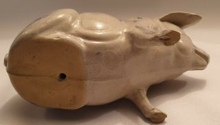 Victorian 1887 Pottery Seated Pig Money Box Christening Gift? - Nellie Bettison 3