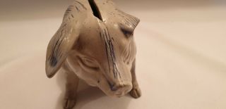 Victorian 1887 Pottery Seated Pig Money Box Christening Gift? - Nellie Bettison 5