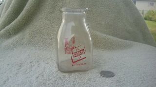 Vintage C.  A.  Shrontz Half Pint Dairy Milk Bottle Washington Pa Decal
