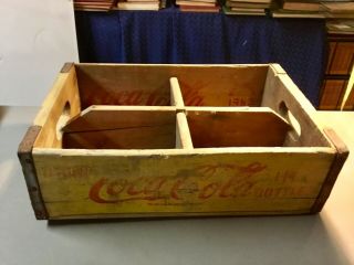 Yellow 1963 Coca Cola Wooden Coke Case / Crate - Chattanooga,  Tn