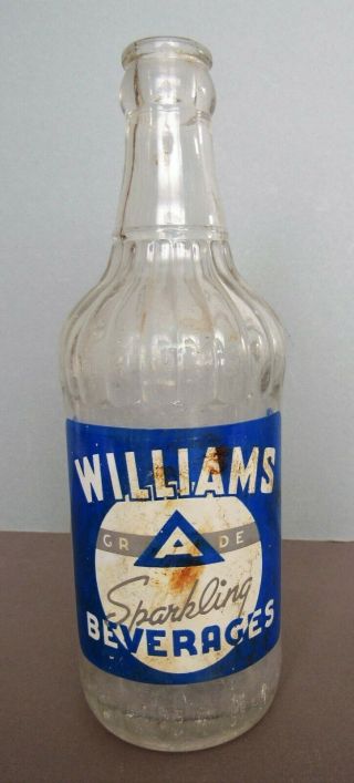Rare Vintage Acl Williams Grade Sparkling Beverages Soda Bottle 12 Oz Lexington