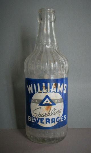 RARE Vintage ACL WILLIAMS GRADE Sparkling Beverages Soda Bottle 12 Oz Lexington 3