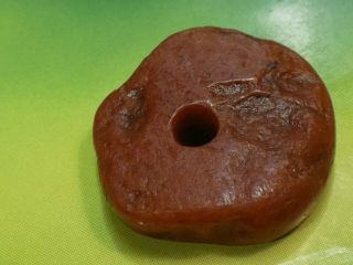 Ancient Pre - Columbian Tairona Red Agate Jasper Disc Bead 18.  5 By 5.  5 Mm