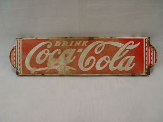 Porcelain Drink Coca - Cola Soda Coke Center Bar For 3 Piece Door Push Press Sign