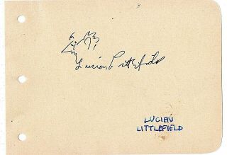 Lucian Littlefield Vintage Signed Album Page