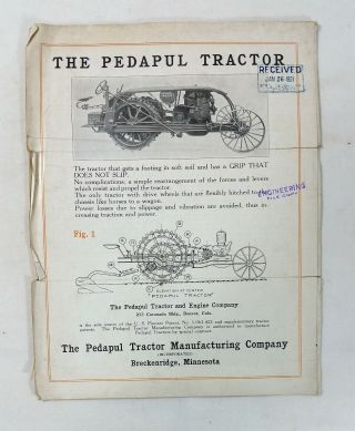 Pedapul Tractor Manufacturing Company Sales Brochure Dated Jan 26 1921 211