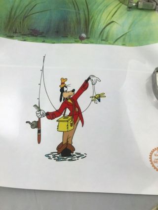 Walt Disney Animation Art Cel Serigraph – Goofy “how To Fish” – 11 X 14 Inches