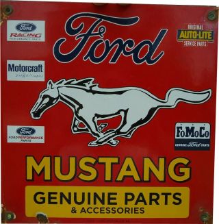 Porcelain Ford Mustang Enamel Sign Size 12 " X 12 " Inches