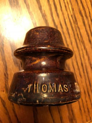 Cd 294a Crude Marked Thomas Brown Porcelain Insulator