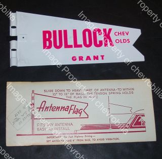 1950s 60s Nos Bullock Chevrolet Olds Antenna Flag Grant Nebraska Corvette Camaro
