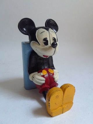 Rare Vintage Mickey Mouse Cast Iron Bookend Still Bank