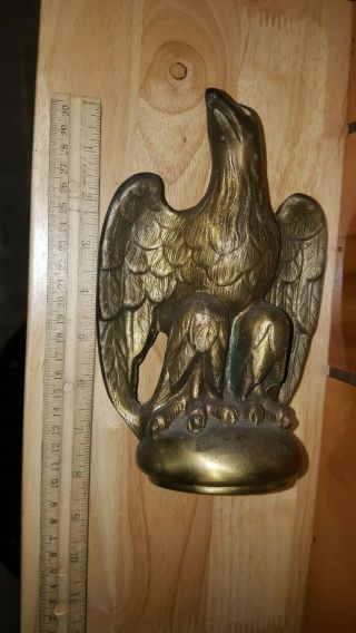 Vintage Large Eagle Flag Pole Top Topper Finial Eagle Statue Look 7 Inches Tall