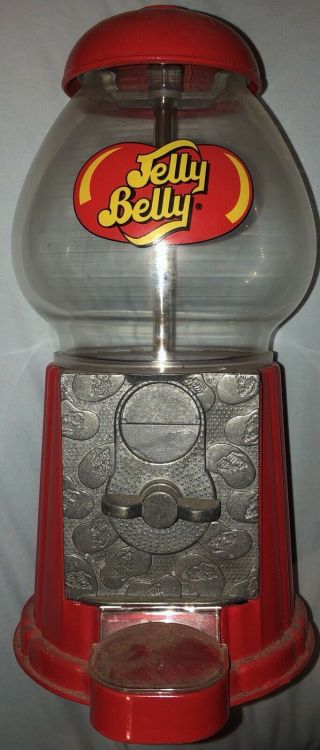 Jelly Belly Mini Bean Machine Candy Dispenser Bank Die - Cast Metal W/ Glass Globe