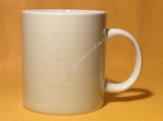 1999 Starbucks 16 Oz Solid White Mermaid Logo Coffee Cup Mug Euc