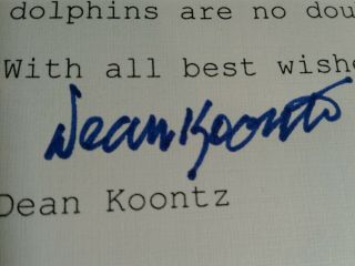 DEAN KOONTZ Authentic Hand Signed Autograph LETTER - 1 BEST AUTHOR 3