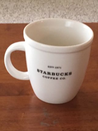 Starbucks Coffee Barista Mug Cup Est 1971 Abbey 16 Oz White Black 2001 Large