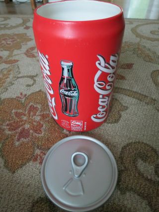 Gibson Coca - Cola Coke Can Cookie Jar / Canister W/ Lid Ceramic 2001