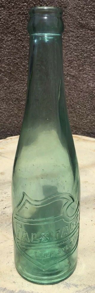 Pre Prohibition Falstaff Lemp St.  Louis Embossed Aqua Glass Beer Bottle 9 1/2 "